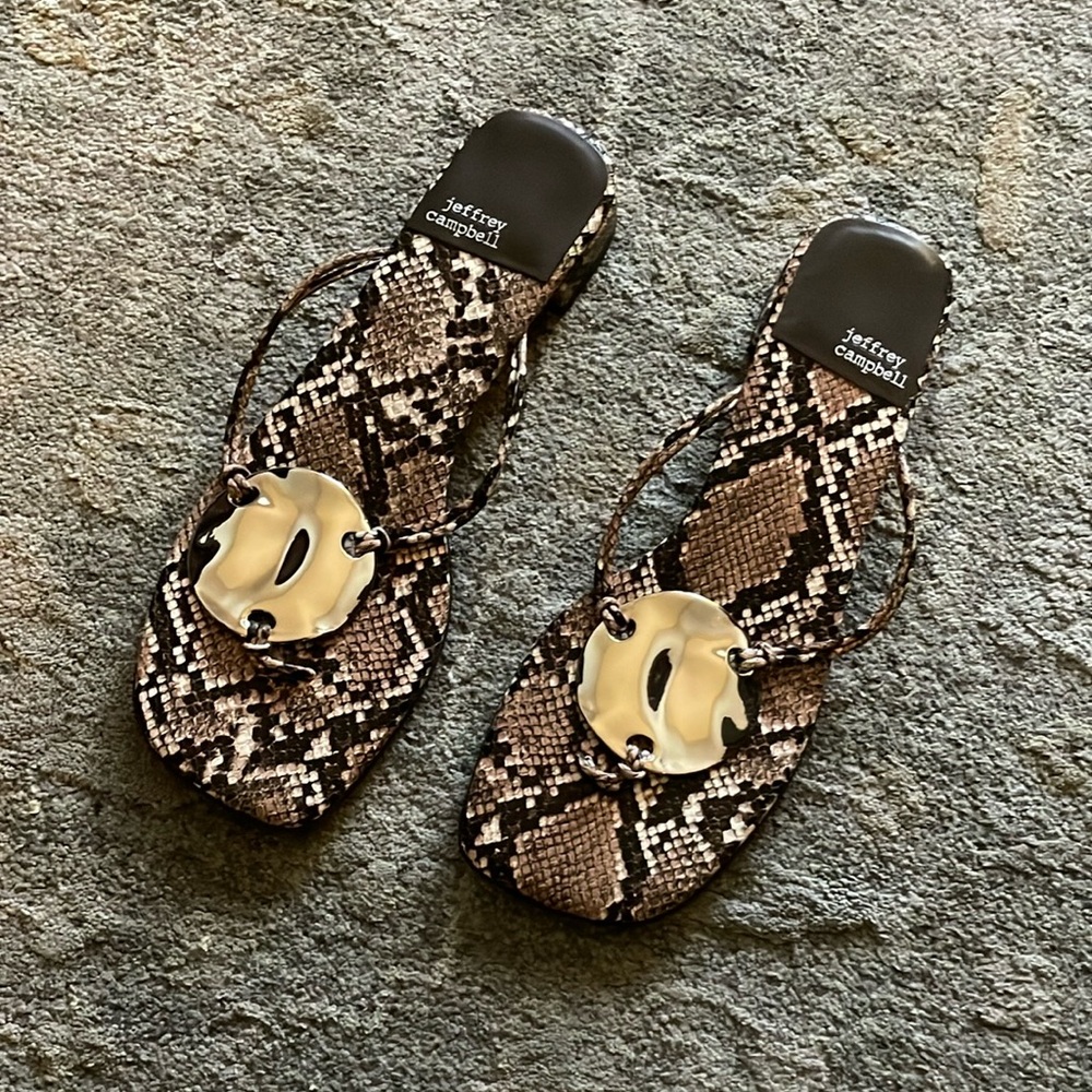 Jeffrey Campbell Snake Print Sandals